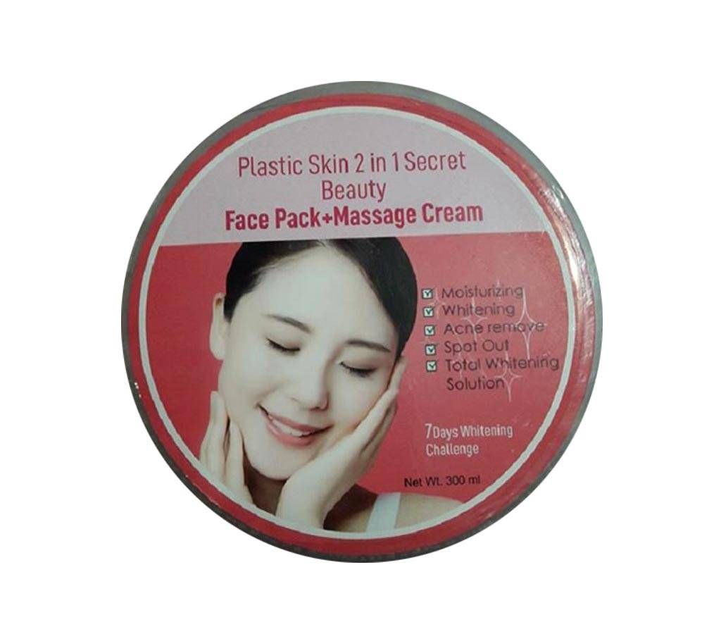 Plastic skin 2 in 1 secret beauty Face pack + massage cream-300ml-Korea 
