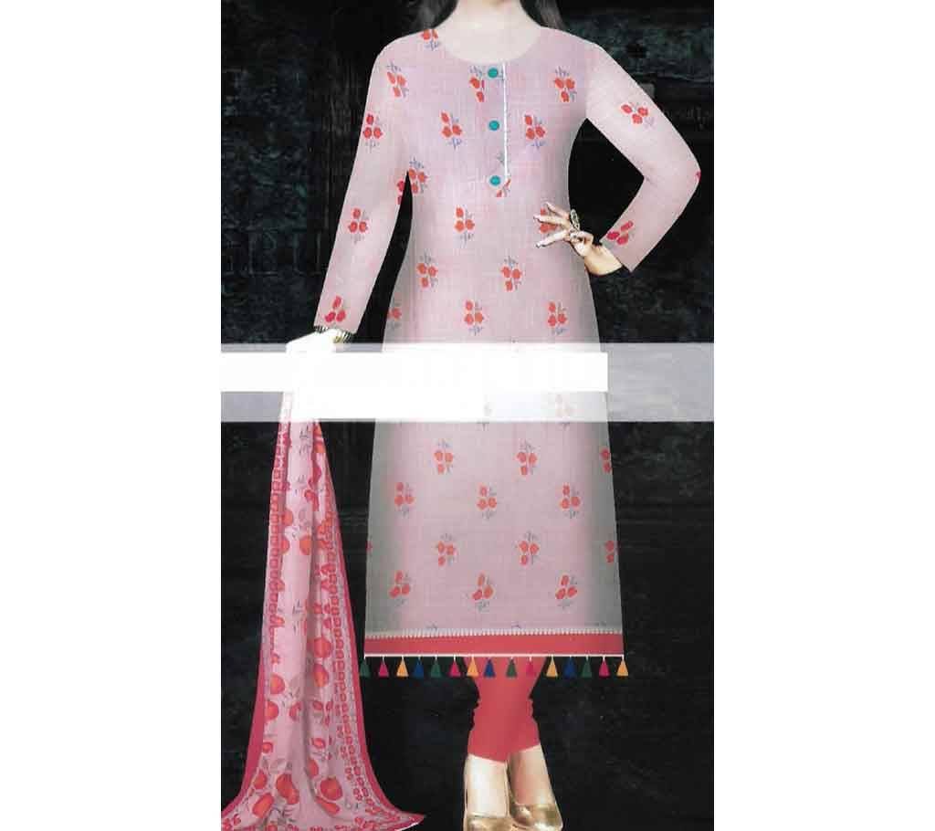 Unstitched 3Pcs Cotton