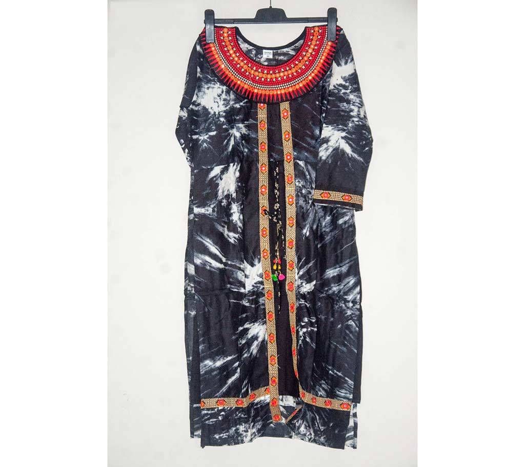 Indian Stitched Embroidery Linen Kurti 
