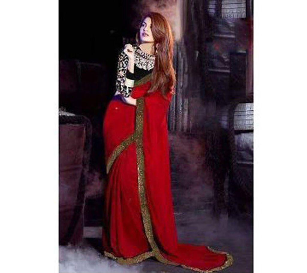 Soft weightless red georgette sharee