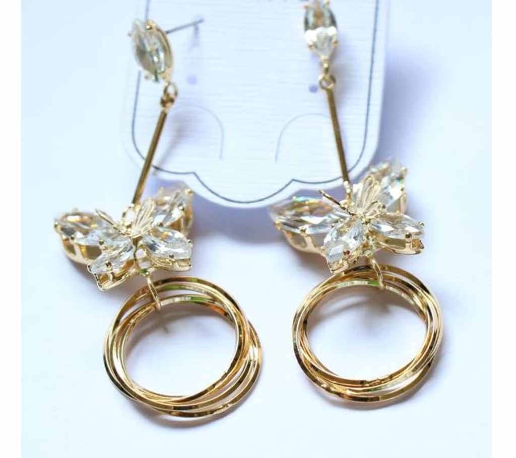 Gold Plated Dimond Cut Stone Designer Ear ring