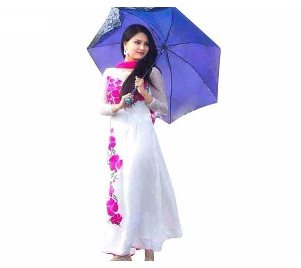 White color Cotton Block Print Salwar Kameez