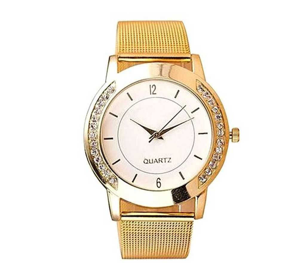 Girls Station Golden Analogue Watch for Women