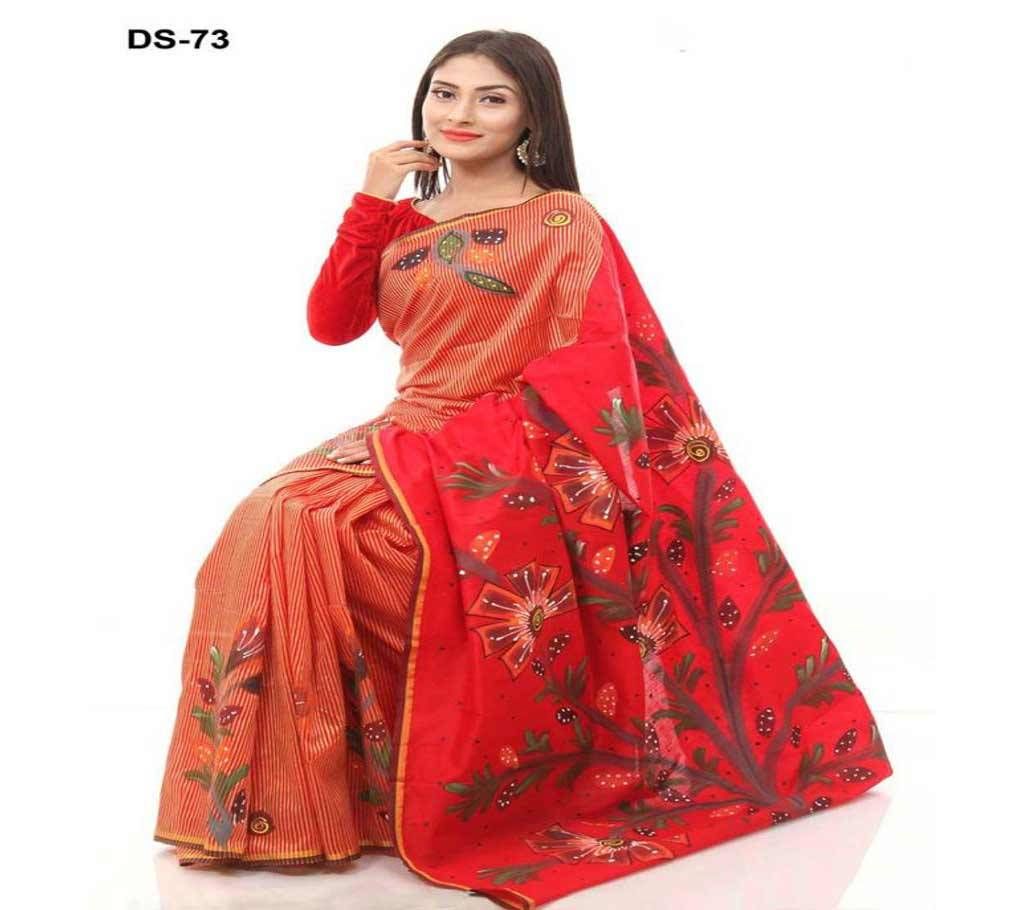 Boshakhi Silk Hand Print Sharee