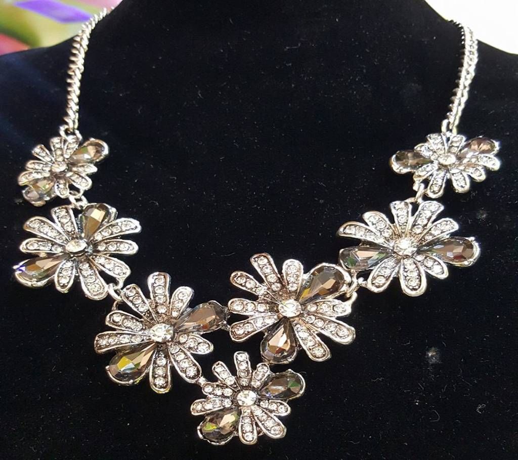 Alloy Stone Setting Necklace Set