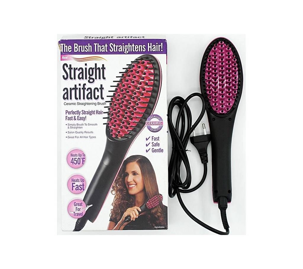 Straight Artifact Ceramic Straightening Brush - Black