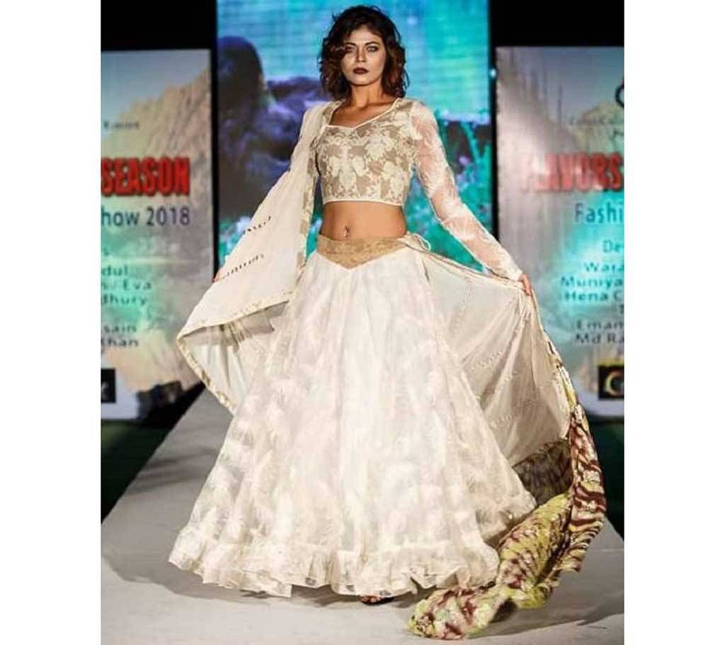 Semi Stitched Embroidery Lehenga 