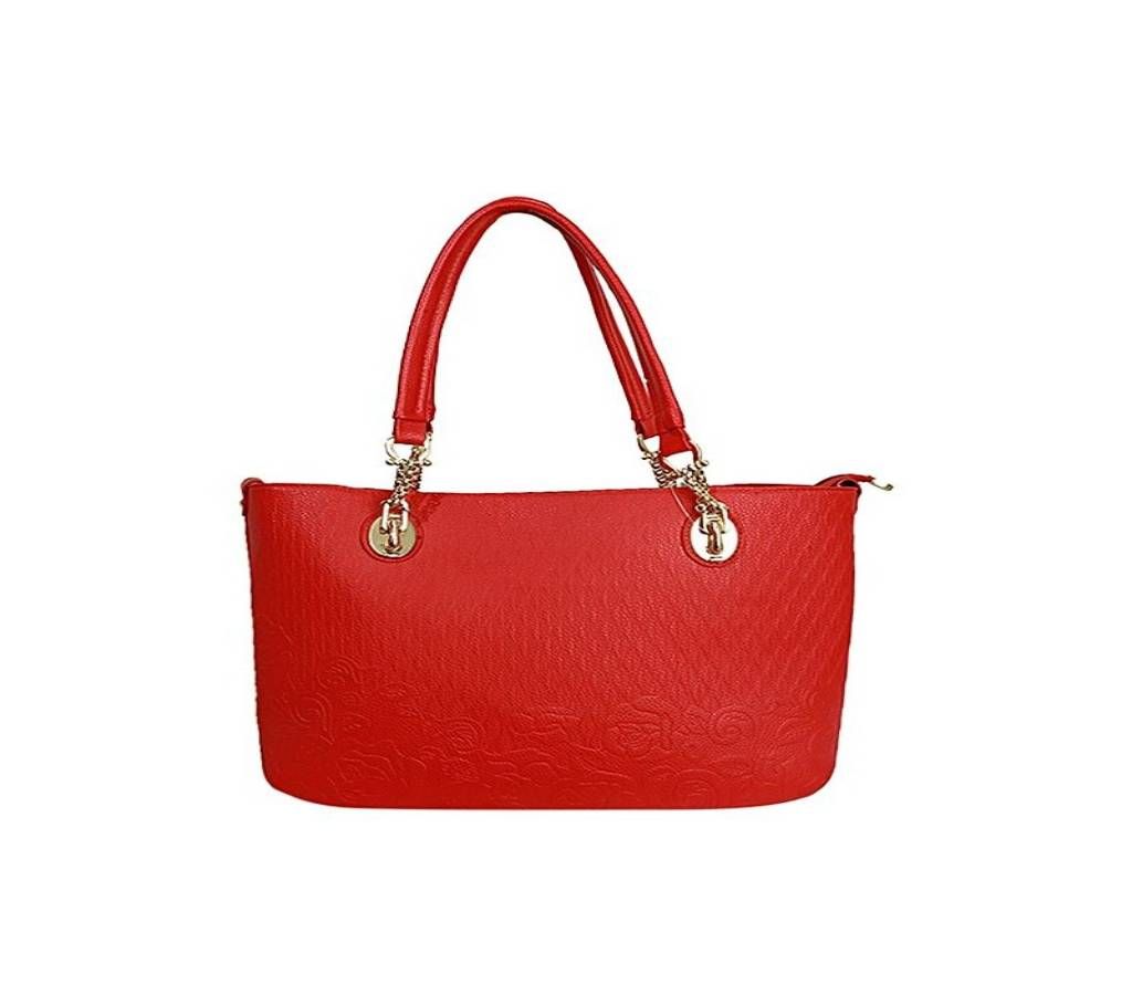 RED SYNTHETIC LEATHER SHOULDER BAG FOR WOMEN