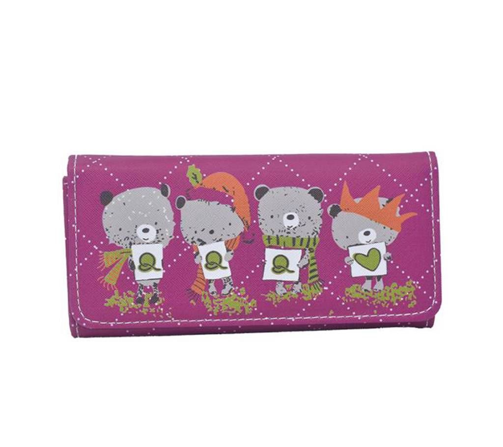 Women Wallet Soft Leather Designer Trifold Multi Item Organizer Lady Clutch-Multicolor