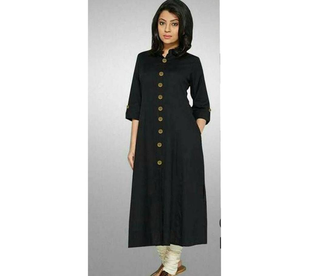 Black linen kurti