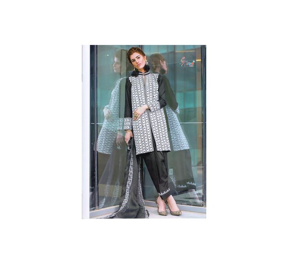 Cross Stitch Chikenkari-8184 Semi Stitched Three Piece - Copy