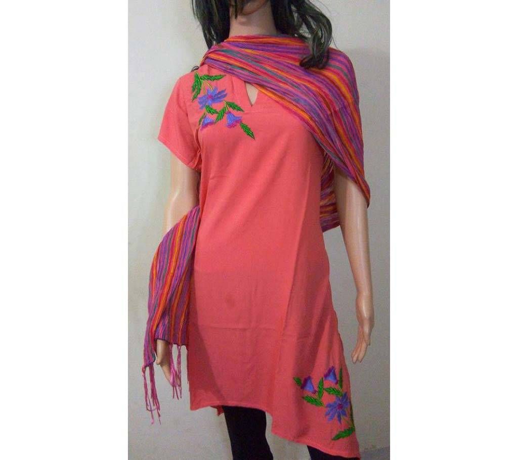 Linen stitched long kurti 