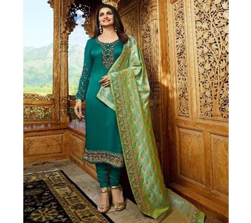 Vinay Fashion Banaras Vol-2 Hit List ( Pine Green & Banaras Flower Dopatta) (Code-HS809) Unstitched Three Piece - Copy