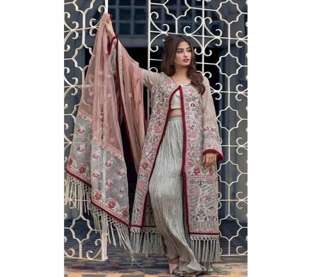 Unstitched Deepsy Imorzia Vol 11 - 900-207 - Ash - ASI Georgette Suit