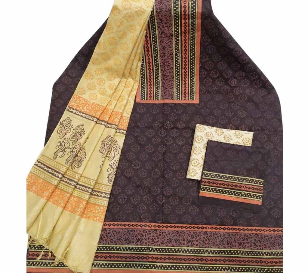 Unstitched Block Printed Cotton Salwar kameez st-26
