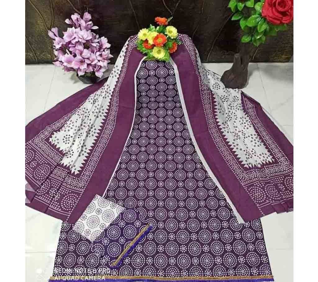 Unstitched Skin print work salwar kameez 06
