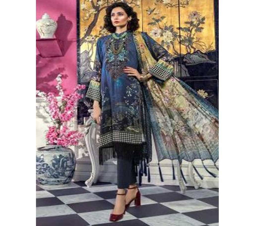 Deepsy Suits Mprint Unstitched Cotton 3Pcs- 246