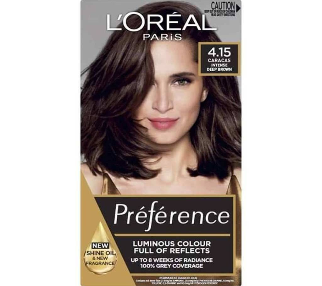 Original LOreal paris 4.15 Caracas intense deep brown-8.22 Oz-France