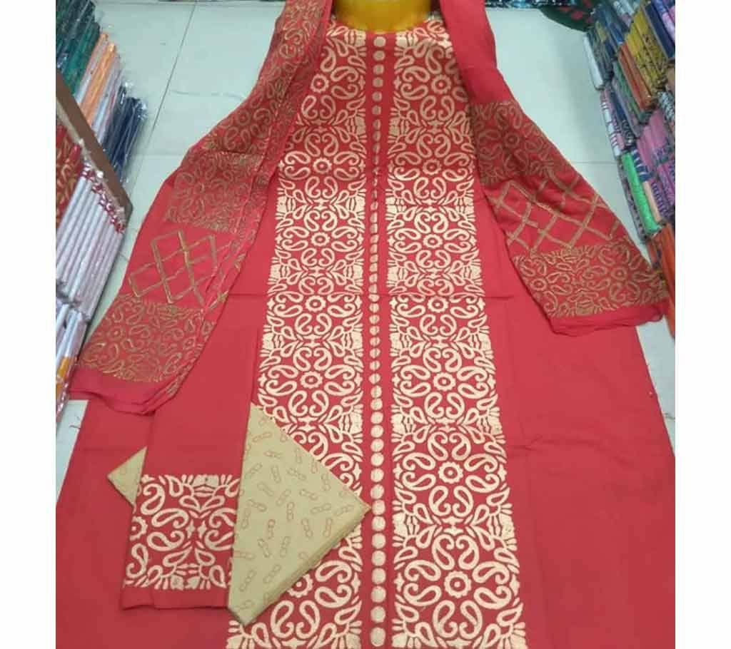 Rajdhani Voil Cotton Block Printed Shalwer Kameez for Women-14
