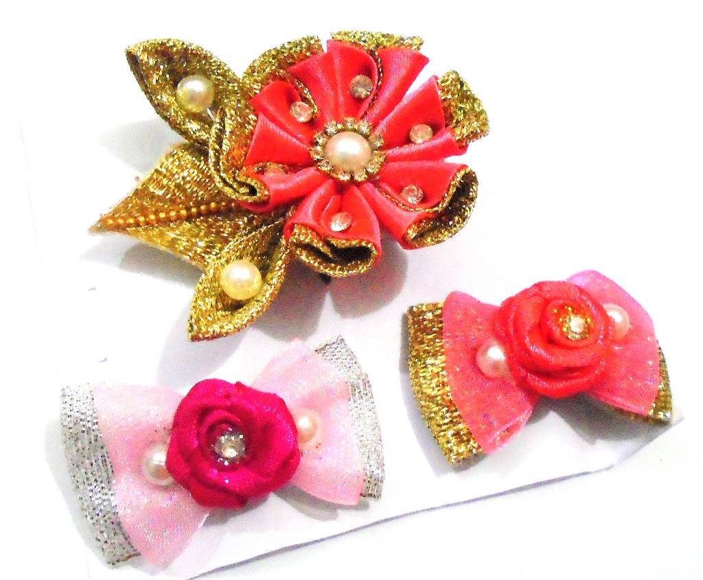  Floral brooch - 3 pcs set