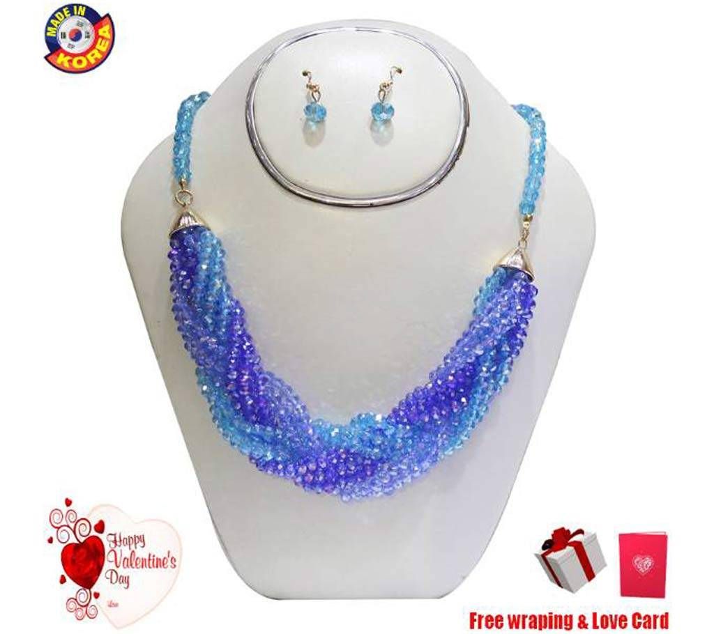 Korean Cristal Stone Setting necklace Set