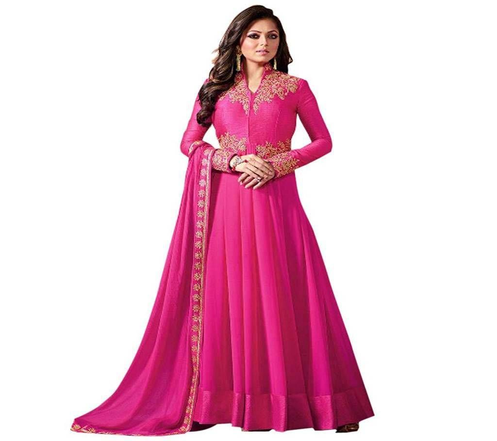 Womens Pink Georgette Semi stitched long Anarkali