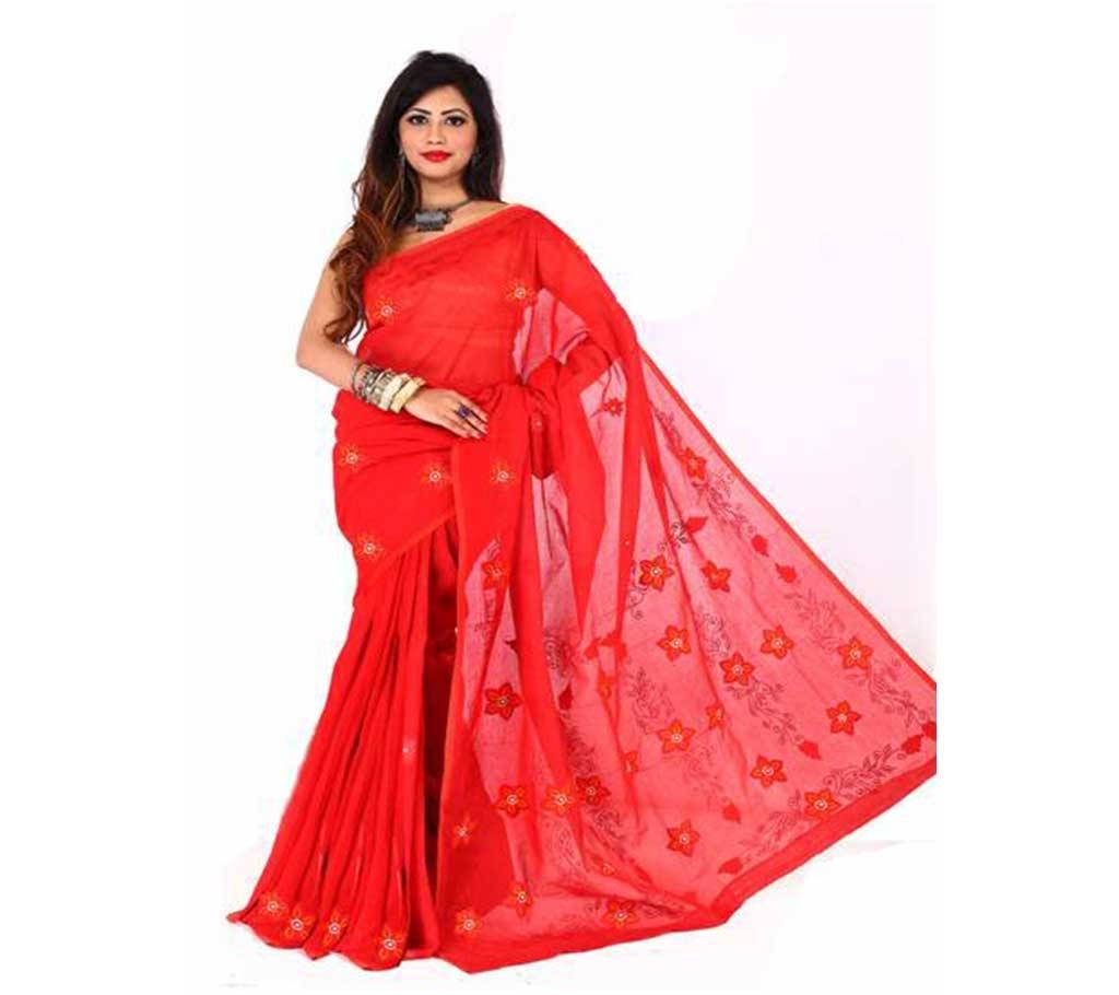 Pure Cotton Embroidery Sharee