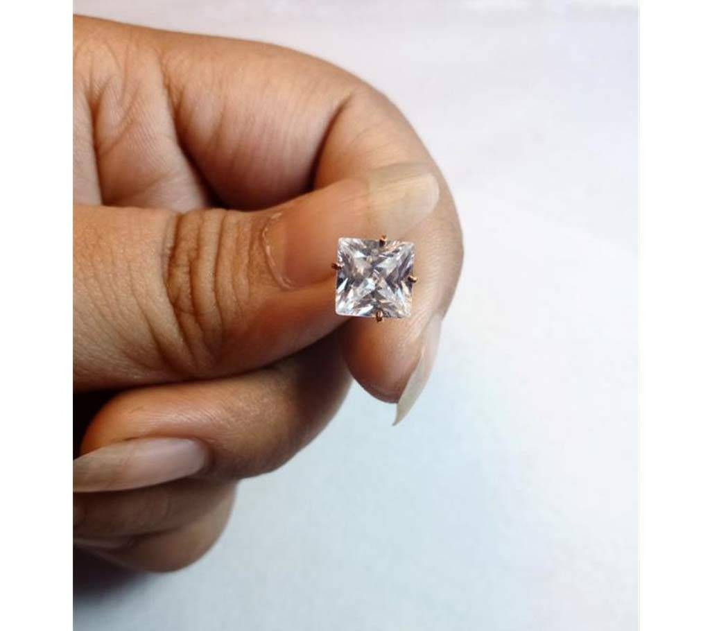 18k Gold Square Shape Zircone Stone Nosepin