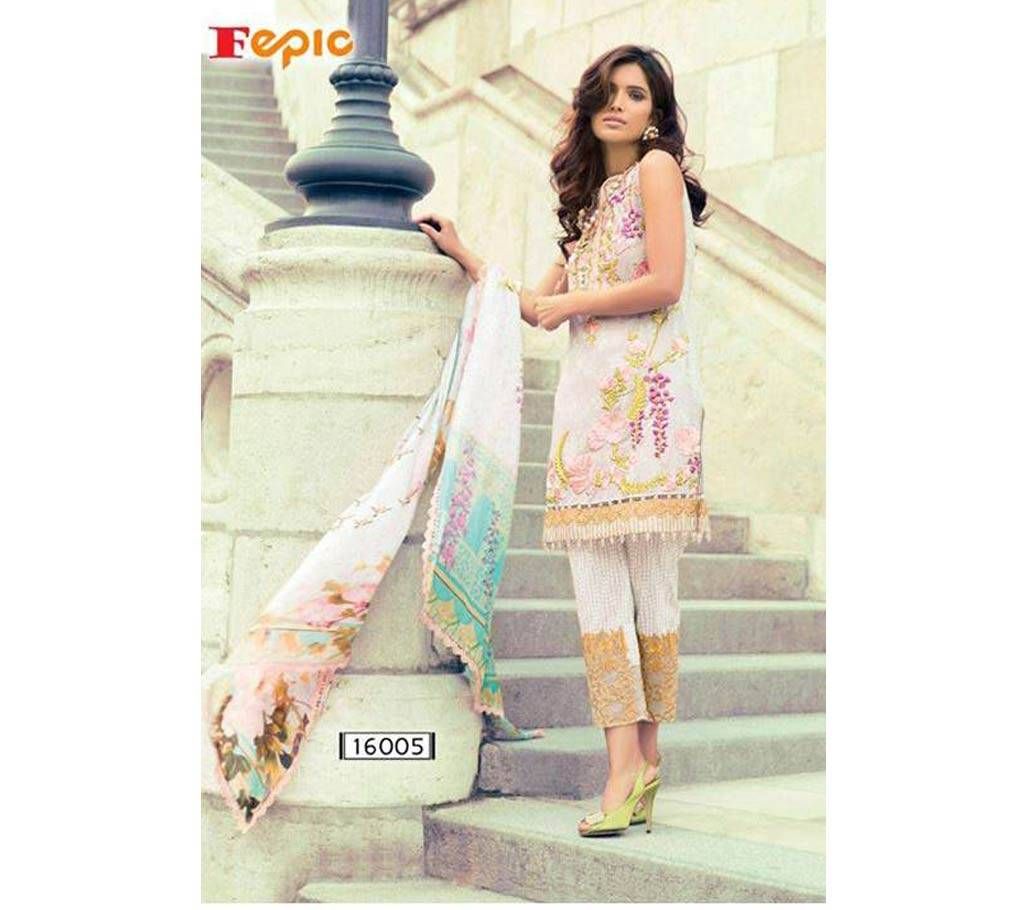 Unstitched Embroidery Pakistani Three Pcs
