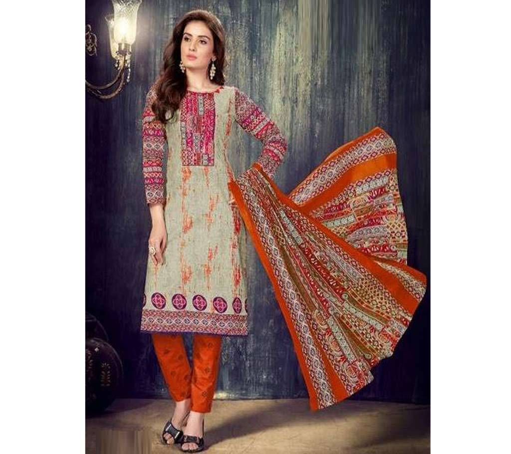 Pure Cotton Unstitched Three Piece