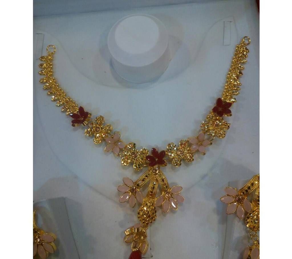 Gold Plated Stone Settings Jewellery Set