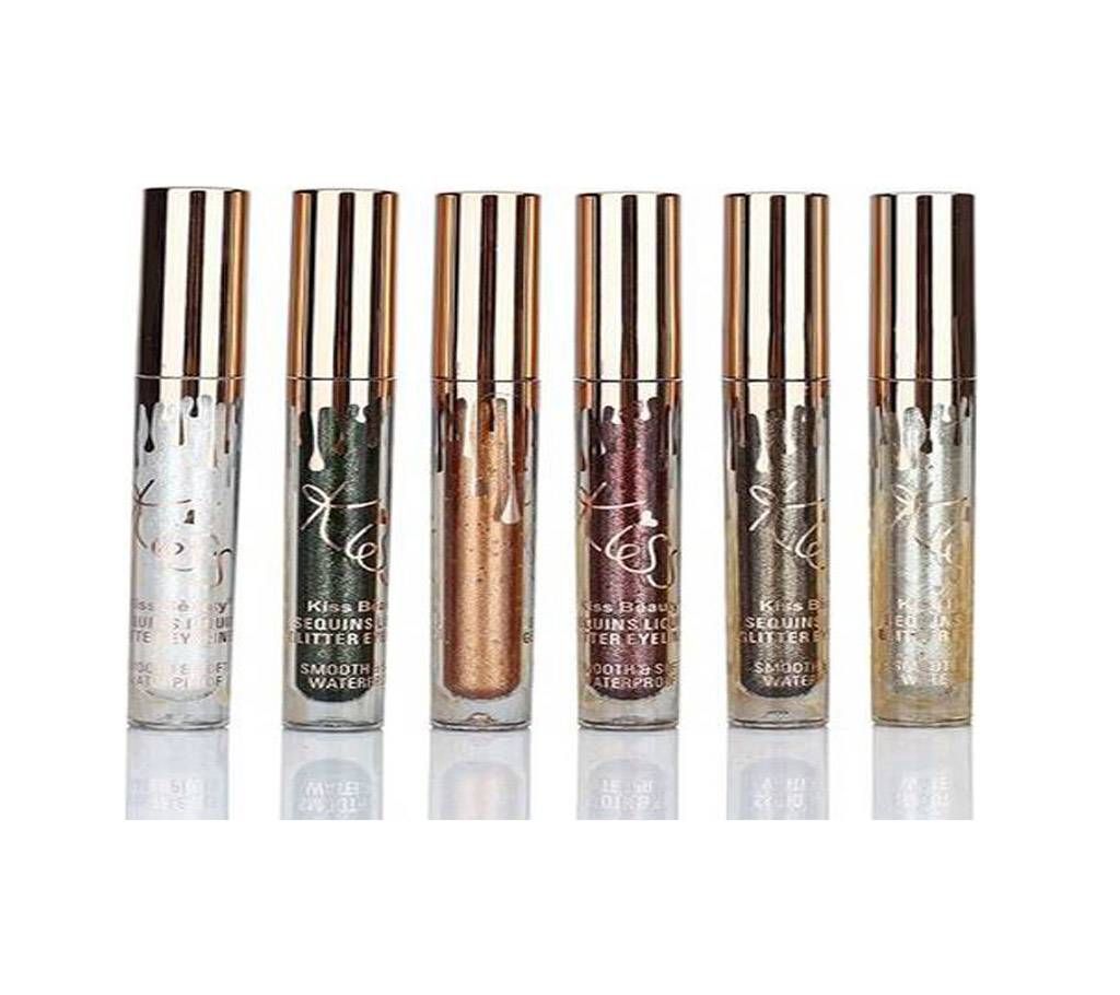 Kiss Beauty Matte Glitter Eyeliner - 6pcs China - Original