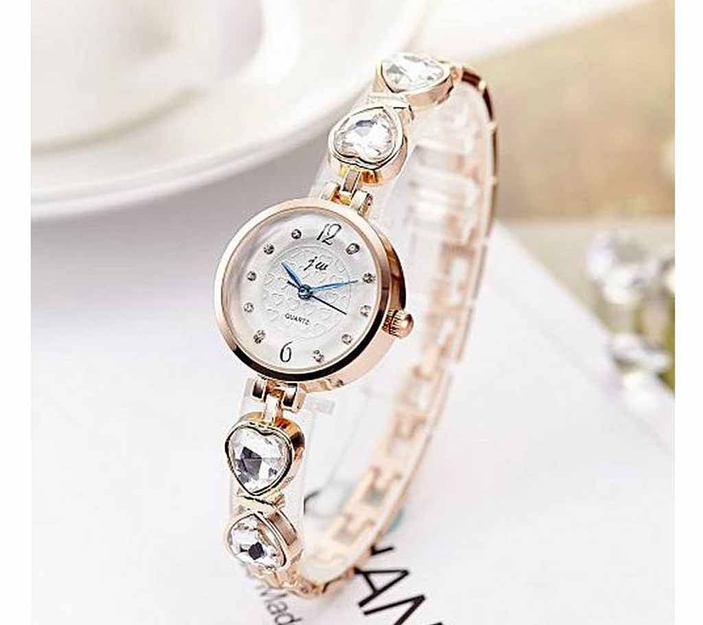 Golden Stainless Steel Analog Watch for Women