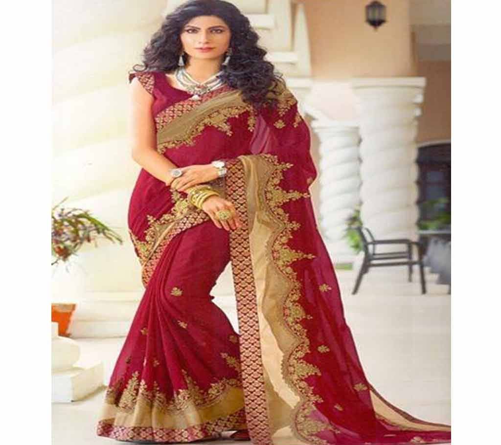 Georgette and embroidery work Saree ssc-730