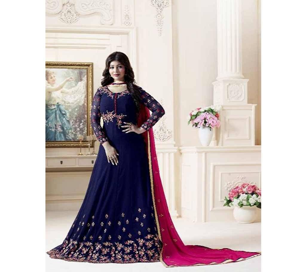 Unstitched blue georgette salwar suit Three Piece 