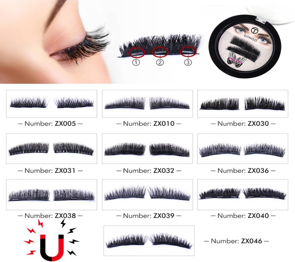 o.two.o magnetic eyelashes ZX005 4pcs US