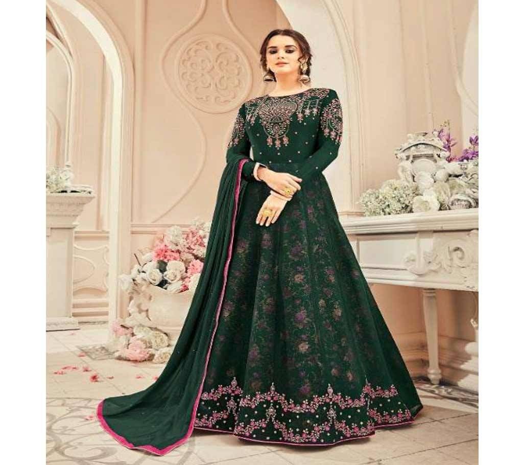 green un-stitched kesari trendz georgette with embroidery salwar suit copy 