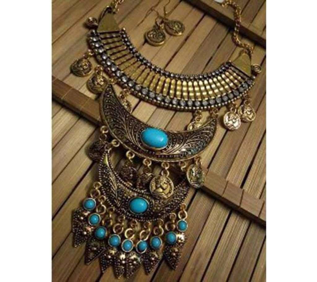 Multi layer antique necklace set 