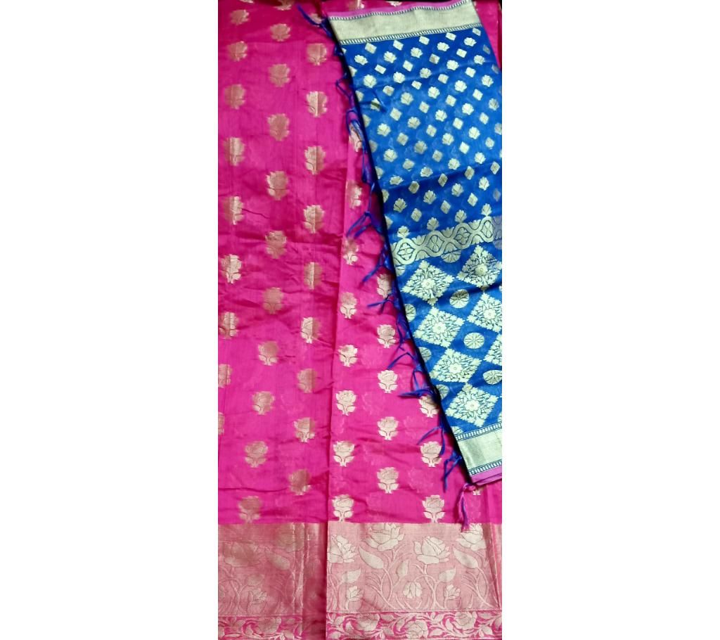 Unstiched Original 2 piece Indian chanderi silk katan