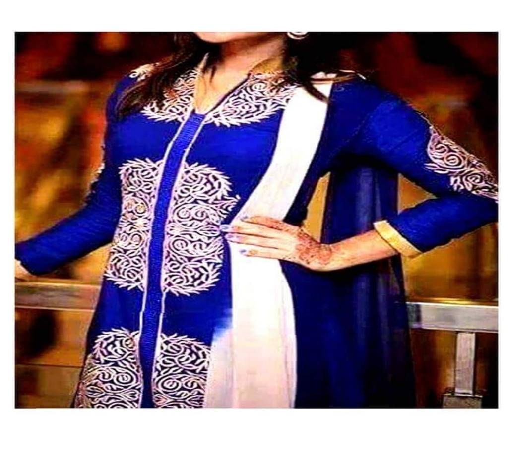 Unstitched block printed Rajdhani voyel cotton Salwar Kameez St block-196