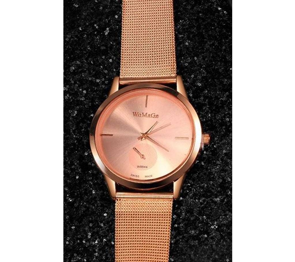 Women Stainless Steel reloj mujer WoMaGe Ladies Rose Gold Watch Elegant Casual Wrist Watch Womens Quartz Clock