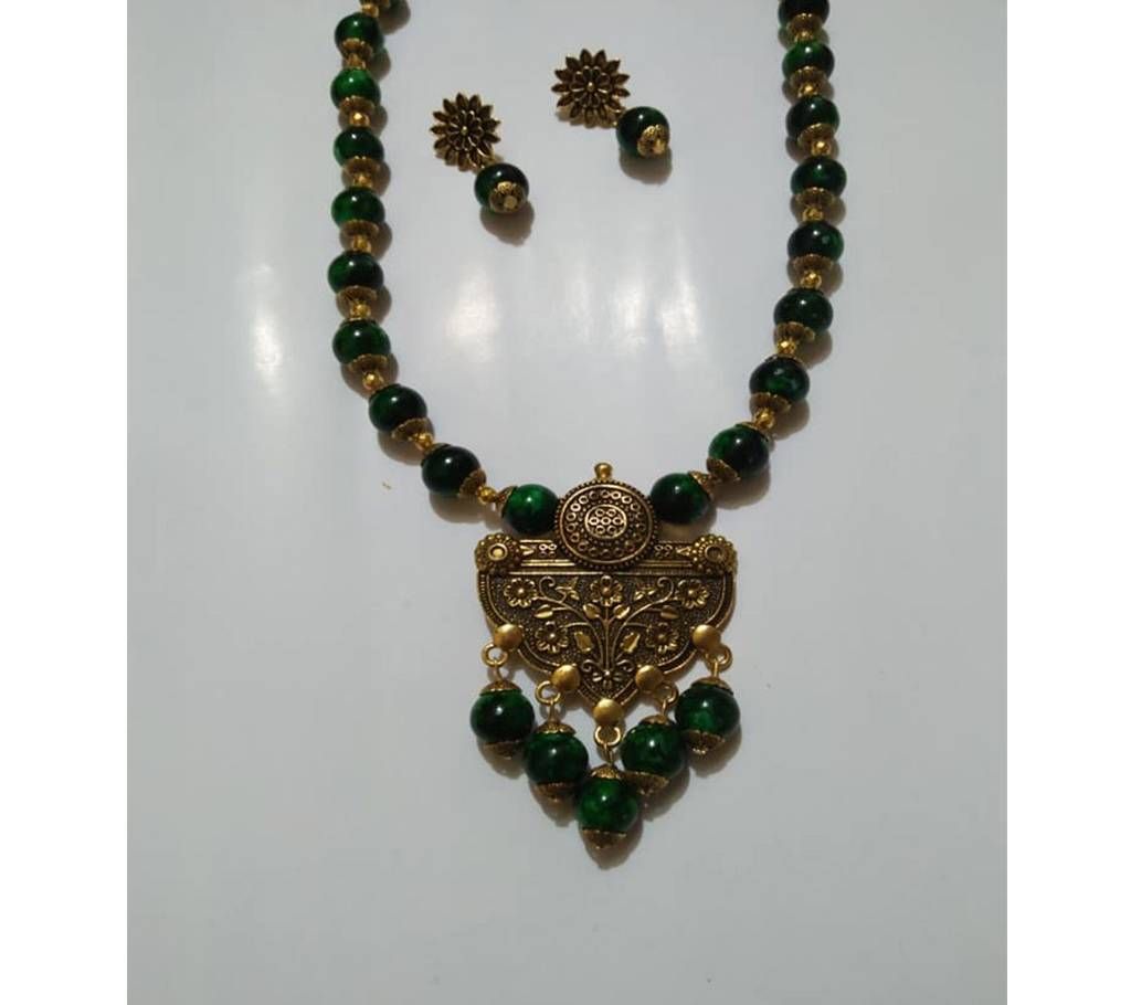 Gold-plated  necklace with earring set