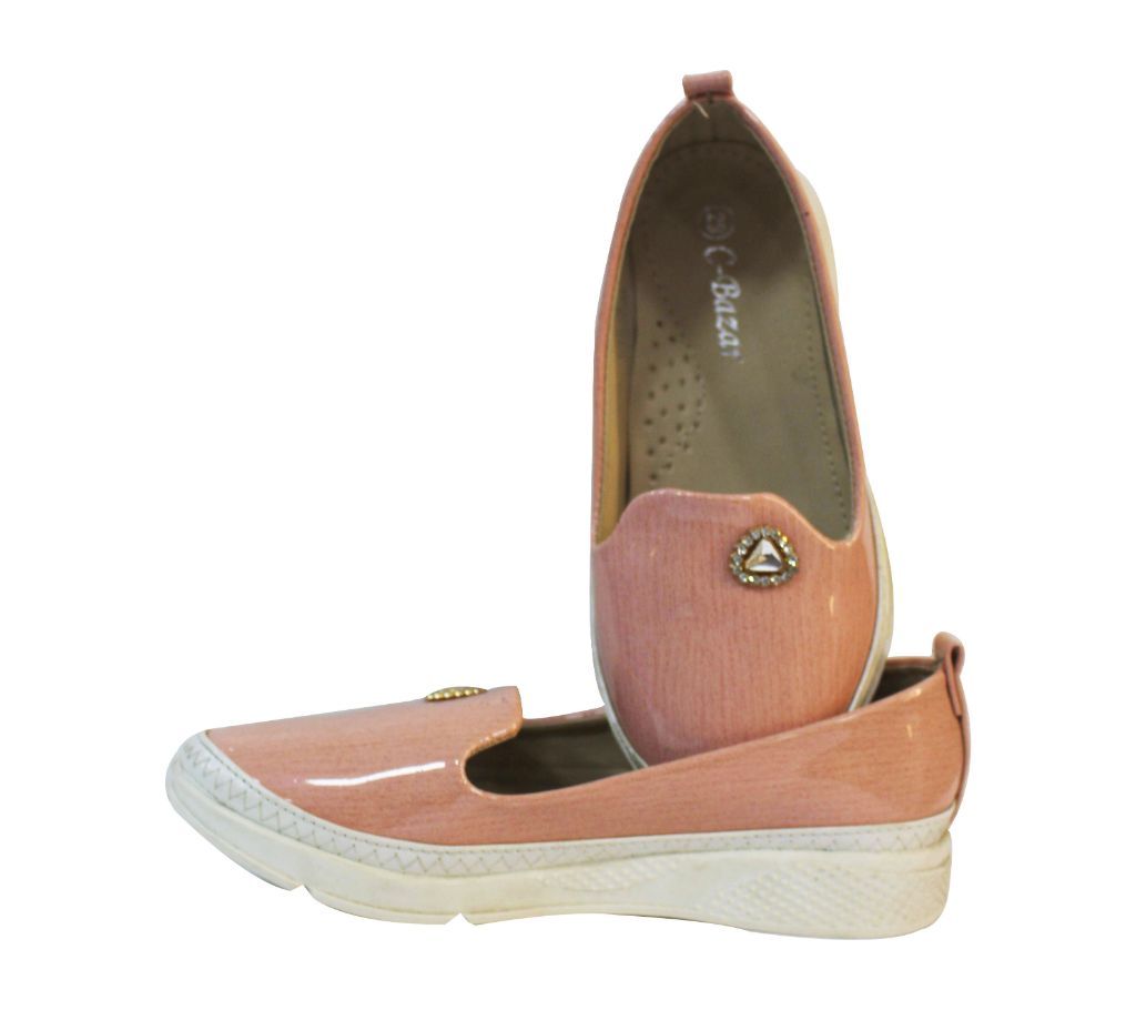 Pink Artificial Leather Heeled balleeinas for Girls