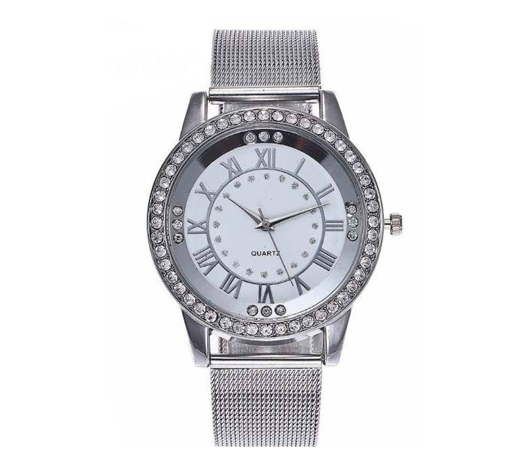 Women Metal Chain Wrist Watch - Silver