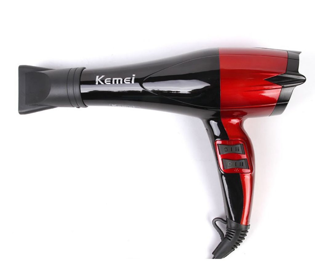 Kemei KM-8893 Professional Hair Dryer - Black and Red