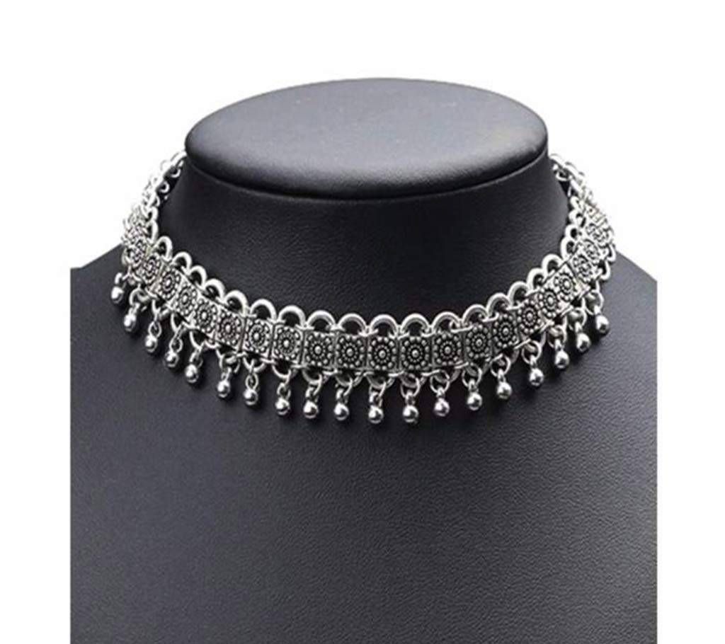 Choker Necklace Vintage Alloy Chain with Earrings