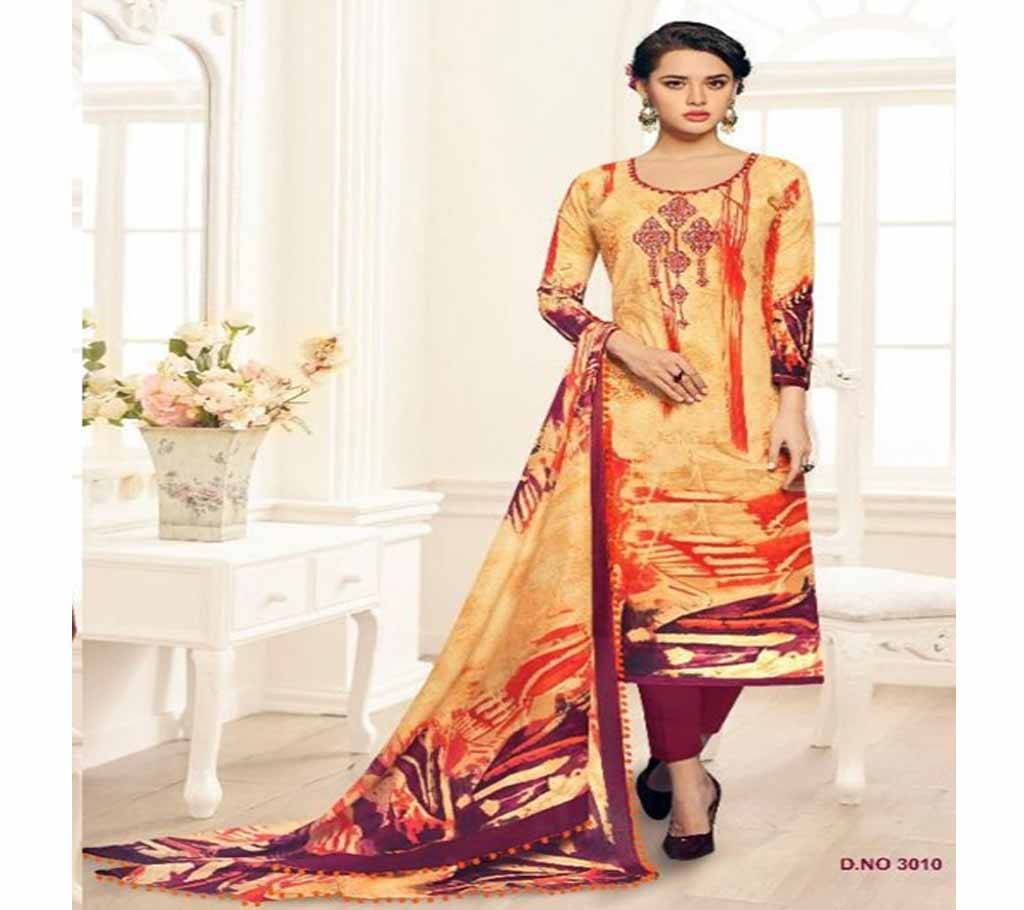 Shahnaz Arts Floration Vol 2 Light Bisque Cambric Cotton 3Pcs