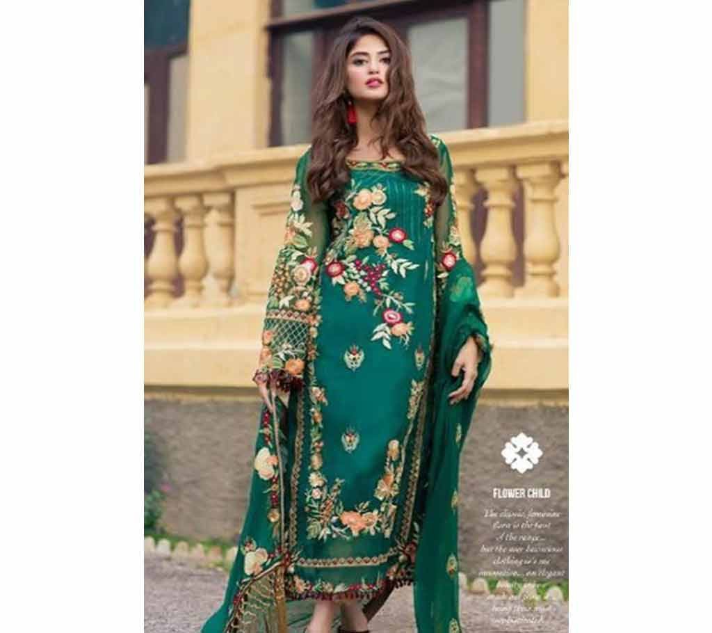 Unstitched Deepsy Imorzia Vol 11 - 900-202 - Forest Green - ASI Georgette Suit