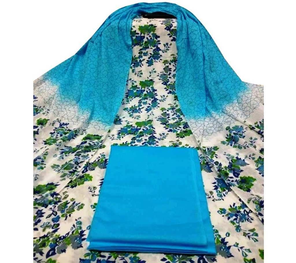 Unstitched skin printed cotton salwar kameez fs-76