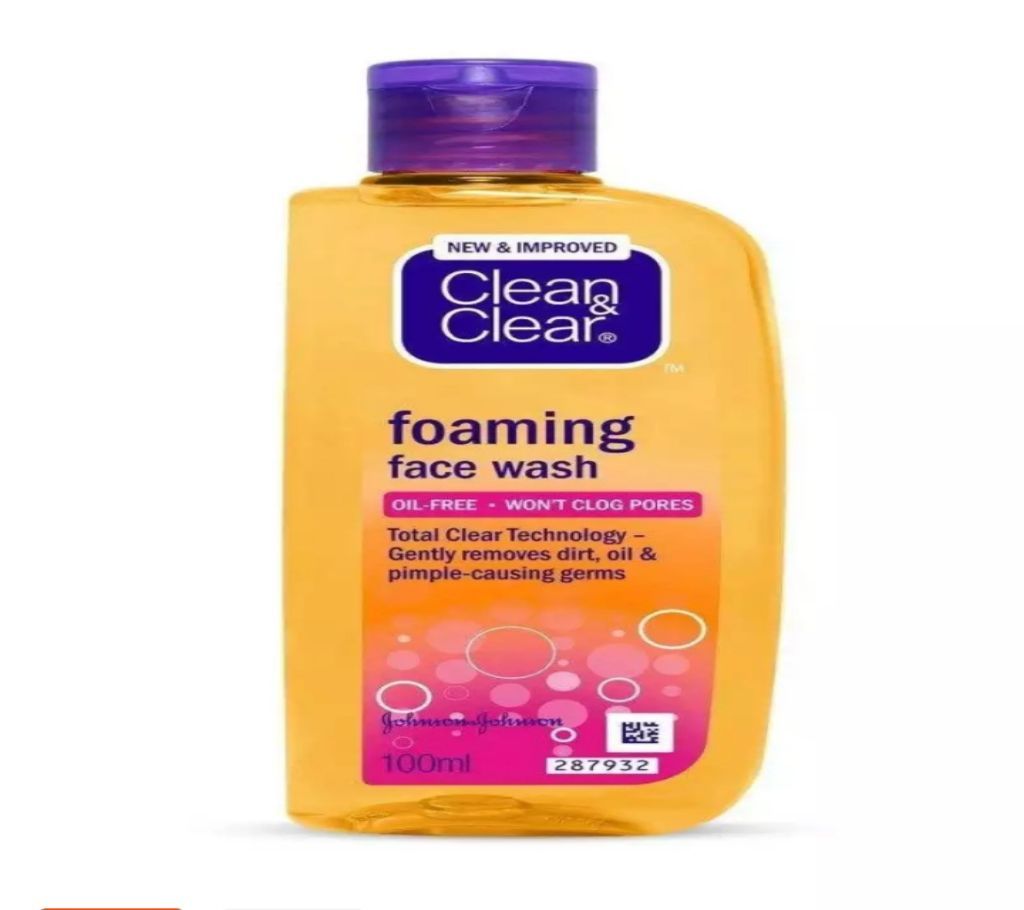 Clean &Clear Foaming Face Wash For Oily Skin 100ml from Thailand 